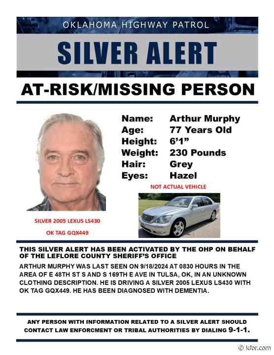 Silver Alert issued for man last seen in Tulsa, says OHP