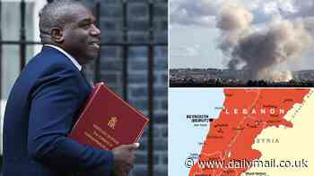 David Lammy urges Britons to flee Lebanon as Foreign Secretary warns 'situation could deteriorate rapidly' as Israel launches air strikes