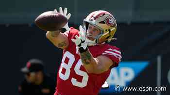 Kittle, Ward do not practice for banged-up Niners