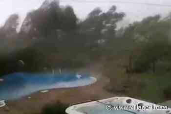 Video captures the moment a house roof is ripped off during intense storm outside of Ontario