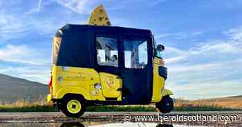 Dairy owners driving from Devon to Orkney in a Tuk Tuk on final stretch in Scotland