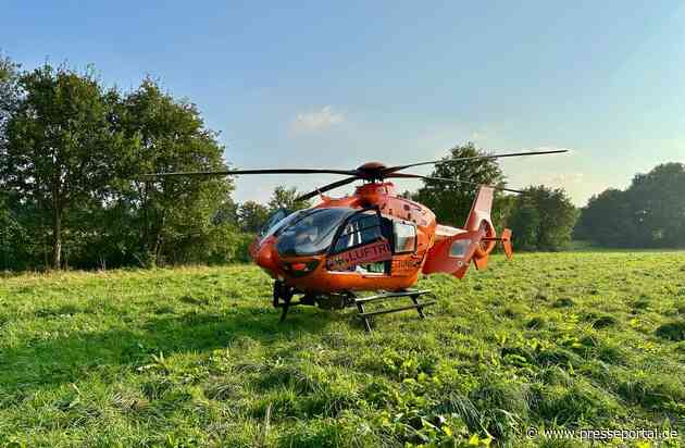 FW Hünxe: Kollision zwischen Motorrad und Traktor - Rettungshubschrauber im Einsatz