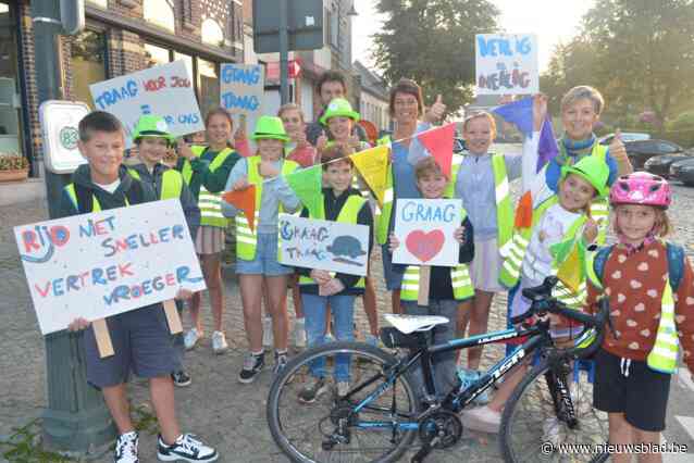 Leerlingen basisschool De Hartepit Huise ijveren met ludieke actie voor ‘zone 30’