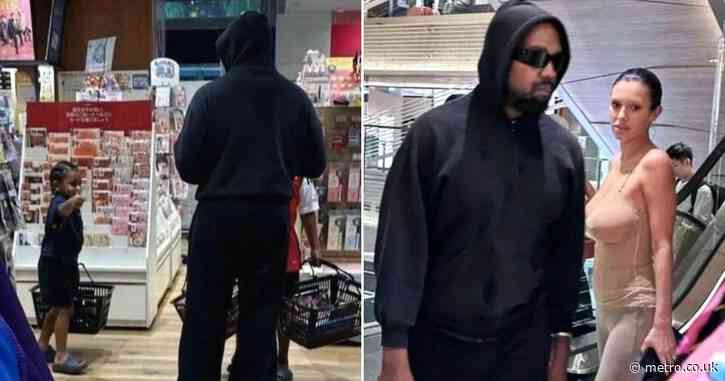 Bianca Censori looks pretty much naked while shopping with Kanye West and kids