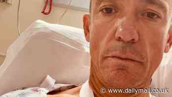 Frankie Dettori posts photo from his hospital bed and reveals he's dislocated his shoulder after being thrown from his horse at the starting gate