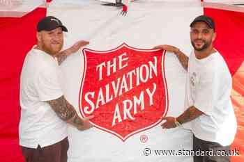 Kyle Walker and John Hartson cheer on teams at charity football tournament