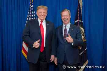 Farage plays up links with Trump and criticises Harris’s ‘radical left’ history