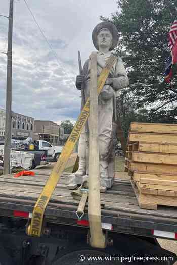 Mississippi mayor says a Confederate monument is staying in storage during a lawsuit