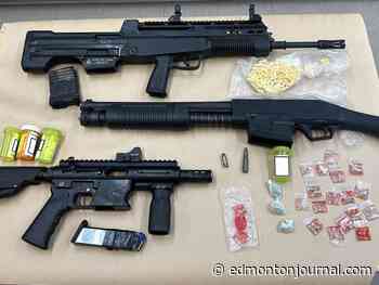 Guns and drugs seized by police after four people fail to pay for oil change