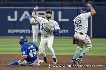 Aranda homers, 6 pitchers combine on a 5-hitter and Rays beat Blue Jays 1-0