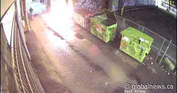 Caught on video, fire set in Gastown alley leads to explosion