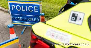 Vehicle bursts into flames in ditch after crashing off major North Yorkshire road