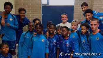 Atletico Madrid star Conor Gallagher shares a special moment with Chelsea youth players just a month after his Blues departure