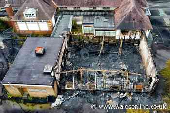 Drone footage shows the scale of the fire damage to former Gorseinon Junior School in Swansea