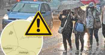 South Essex hit with yellow weather warning ahead of 24 hours of rainfall