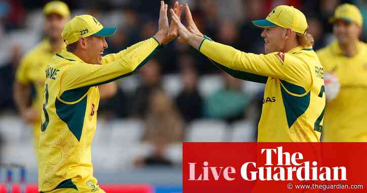 Australia defeat England by 68 runs in second men’s one-day cricket international – as it happened