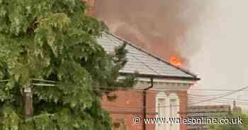 Welsh home in flames after suspected lightning strike