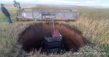 Moment 'Gates of Hell' twin sinkholes open up 400 miles apart in Siberia causing chaos