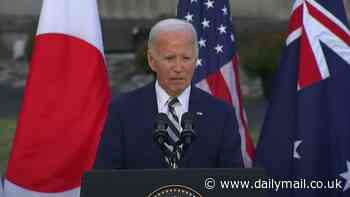 Moment Biden, 81, snaps at staffers after gaffe during final meeting with group of world leaders