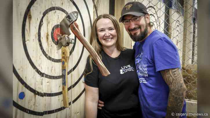 'It's the new bowling': Calgary couple find their 'Zen' through axe throwing, compete in world championships