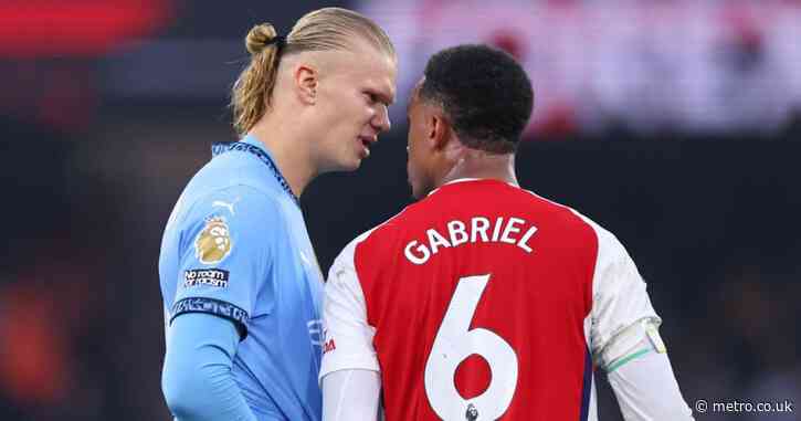 Erling Haaland’s naughty goal celebration at Arsenal hero Gabriel’s expense