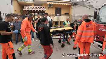 Mother, son and her daughter killed in two-storey home collapse in Naples after suspected gas explosion - but father and baby pilled alive from rubble