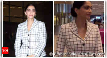 Sonam makes heads turn at the airport