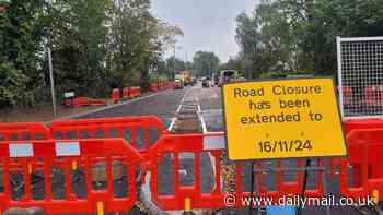 Villagers' fury as junction improvement works in Nottinghamshire village that caused four miles of diversions are extended by TWO MONTHS