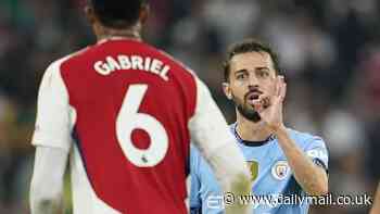 Bernardo Silva spotted making brutal hand gesture towards Arsenal players during Man City's dramatic 2-2 draw with title rivals