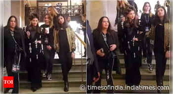 Aishwarya and Aaradhya twin in black at Paris FW