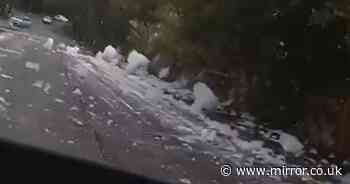 Huge bubbles fill Tameside road 'like a foam party in Ibiza' after grim river 'chemical pollution'