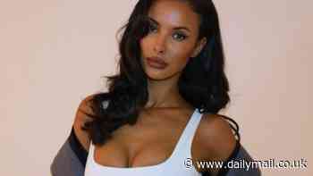 Maya Jama puts on a busty display in a plunging white top as she shares a slew of sexy snaps from Daniel Dubois vs Anthony Joshua fight night