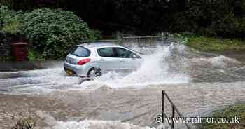 UK weather: Dramatic pictures show deluge in England as downpour dumps two months' worth of rain