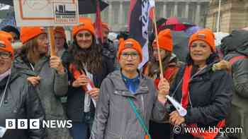 School support staff walk out in equal pay dispute