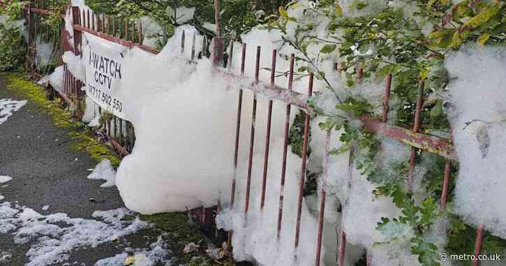 UK street turned into ‘Ibiza foam party’ after mysterious foam covers road