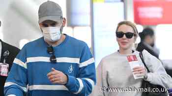 Lindsay Lohan and husband Bader Shammas arrive to NY airport with son Luai... after she wrapped Freaky Friday 2 in LA