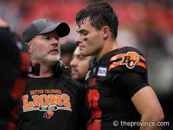 B.C. Lions sticking with QB Nathan Rourke despite struggles: coach