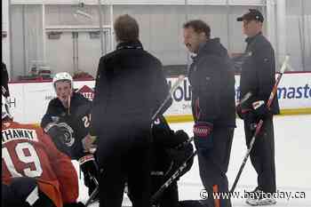 Father of Gaudreau brothers helps out at Philadelphia Flyers practice