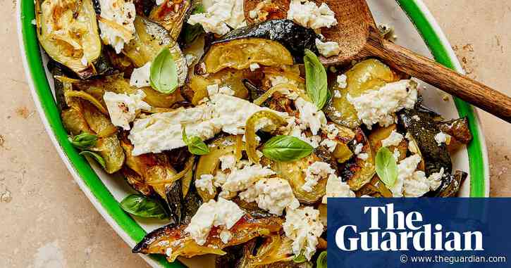 Georgina Hayden’s recipe for roast courgettes, feta and preserved lemon