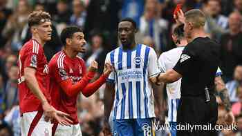 Nottingham Forest head coach Nuno Espirito Santo, captain Morgan Gibbs-White and Brighton boss Fabian Hurzeler all charged by FA following red cards during fiery 2-2 draw