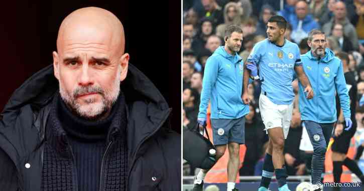 Manchester City boss Pep Guardiola reacts to huge Rodri injury blow