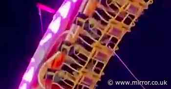 Fairground terror moment as five people rescued from rollercoaster stuck upside-down