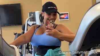 Nelly's wife Ashanti pumps breast milk while working out...just two months after giving birth to her first child