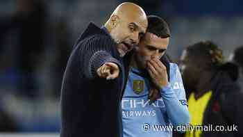 Phil Foden given detailed feedback from Pep Guardiola during impromptu on-pitch training session after Man City star plays 90 minutes as a false nine in Carabao Cup win over Watford