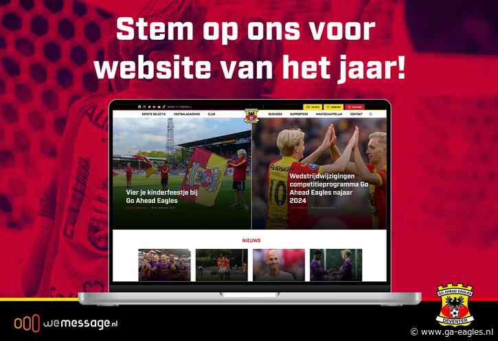 Go Ahead Eagles en Wemessage genomineerd voor ‘De Website van het Jaar-verkiezing 2024’