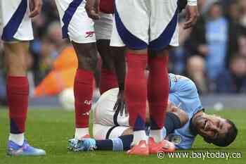 Man City says Rodri has a ligament injury in his right knee but gives no time frame on absence