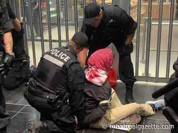 Updated: Three arrested after pro-Palestinian protesters, police clash at Guy-Concordia métro