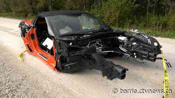 Mystery surrounds Corvette found stripped of parts on dirt road outside Barrie, Ont.