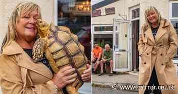 'My huge three-stone tortoise follows me everywhere - even down to the pub'