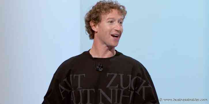 Mark Zuckerberg's shirt says 'All Zuck or All Nothing' in Latin